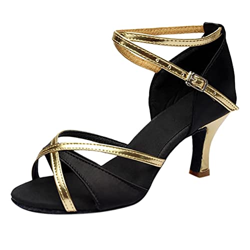 SZZY Scarpe da ballo per il tempo libero sandali traspiranti con tacchi alti e alla moda, per esterni, da donna, con tacchi alti, protezioni per tacchi alti per scarpe da donna su erba (nero, 6)