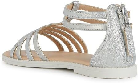 Geox J Sandal Karly Girl, Argento 4, 30 EU