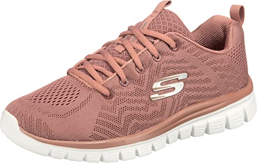 Skechers Graceful Get Connected, Sneaker Donna, Rosa Mauve Mesh Trim, 37 EU