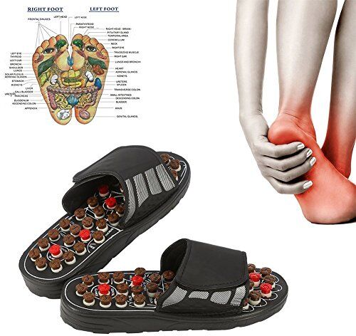 Semme Magnet Therapy Foot Massager Shoes Pantofole di massaggio per l'attivazione del sangue(Schwarz/40-41)