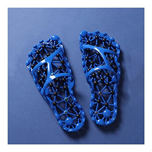 LUXRUB Pantofole Da Massaggio Uomini Donne Suola Particelle Salute Terapia Del Piede Sandali Scarpe Antiscivolo Ad Asciugatura Rapida Bagno Casa Fornire Sollievo Dolore Neuropatia Artrite (Color : Deep blue