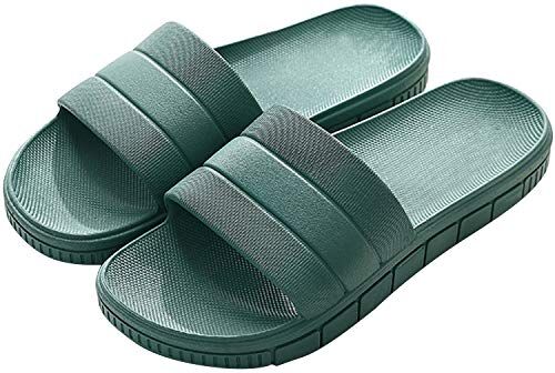 HARRMS Ciabatte da Mare Uomo & Donna & Coppia, Fascetta Larga, Pantofola Sandalo Tipo Ciabatta Perfetto per L'Estate, Verde Militare, 42/43 EU