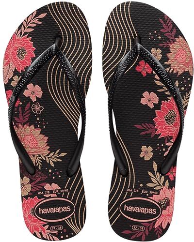 Havaianas Slim Biologico, Infradito Donna, Nero 23, 37/38 EU