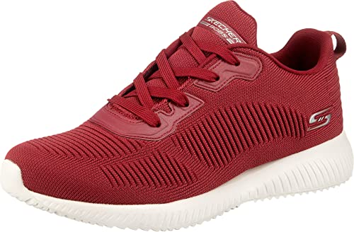 Skechers Bobs Squad Tough Talk, Scarpe da Ginnastica Donna, Red Engineered Knit White Outsole, 39.5 EU