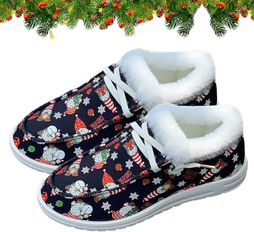 Aisyrain Doposci per Natale Sneakers in Tela con Lacci Ballerine Natalizie   necessità per Mantenere al Caldo la casa, Il Lavoro, Le Passeggiate, l'escursionismo, l'equitazione