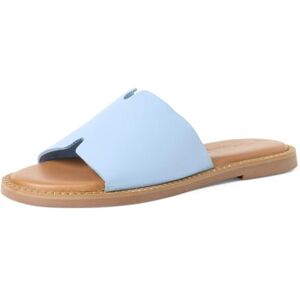 Tamaris Donna pantolette in pelle piatte blu 37 EU Tamaris Donna pantolette in pelle piatte blu 37 EU