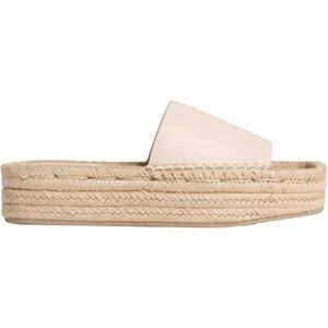 Calvin Klein Flatf ESPA Mule Lth MG Hw0hw03027, Espadrillas Piatte Donna, Beige (Whisper Pink), 40 EU Calvin Klein Flatf ESPA Mule Lth MG Hw0hw03027, Espadrillas Piatte Donna, Beige (Whisper Pink), 40 EU
