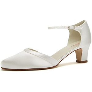 Rainbow Club Scarpe da Sposa Anika -Two Peace Décolleté da Donna, in Raso Crema Avorio, semplici, con Comoda Imbottitura, Misura 42 EU (UK 9) Rainbow Club Scarpe da Sposa Anika -Two Peace Décolleté da Donna, in Raso Crema Avorio, semplici, con Comoda Imbottitura, Misura 42 EU (UK 9)