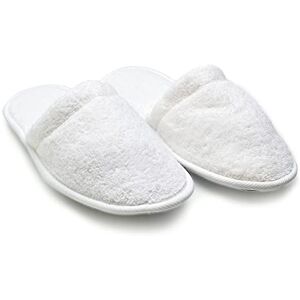 Arus Uomo Turca Panno di Cotone Terry Spa Pantofole, 100% Cotone Gomma, White with Black Sole, Taglia Unica Arus Uomo Turca Panno di Cotone Terry Spa Pantofole, 100% Cotone Gomma, White with Black Sole, Taglia Unica