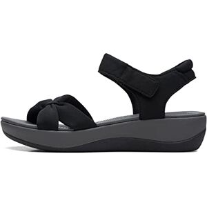 Clarks Arla Shore, Sandali Bassi Donna, Tessuto Nero, 38.5 EU Clarks Arla Shore, Sandali Bassi Donna, Tessuto Nero, 38.5 EU
