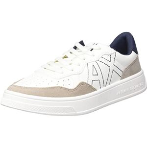 Armani Sneaker da Uomo in Pelle Scamosciata, con Logo Frontale, Bianco e Beige, Bianco Sporco e Beige., 41 EU Armani Sneaker da Uomo in Pelle Scamosciata, con Logo Frontale, Bianco e Beige, Bianco Sporco e Beige., 41 EU