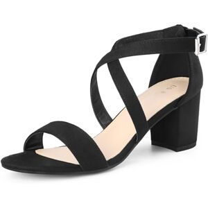 Allegra K Donna Sandali Snodano Cinturino Caviglia Tacco Blocco Scarpe Chiusura con Fibbia Tacco Medio Nero-1 41 Allegra K Donna Sandali Snodano Cinturino Caviglia Tacco Blocco Scarpe Chiusura con Fibbia Tacco Medio Nero-1 41