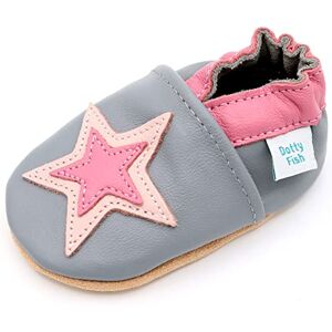 Dotty Fish Scarpe in Pelle Morbide per Bambini e Toddler – Piedi Nudi, Antiscivolo, Leggere e Flessibili, Caviglie Elastiche – Unisex Bambini e Bambine – Stella Grigia e Rosa 0-6 Mesi Dotty Fish Scarpe in Pelle Morbide per Bambini e Toddler – Piedi Nudi, Antiscivolo, Leggere e Flessibili, Caviglie Elastiche – Unisex Bambini e Bambine – Stella Grigia e Rosa 0-6 Mesi