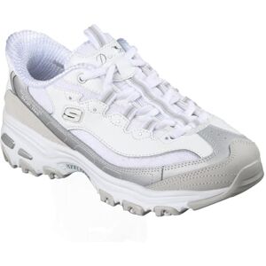 Skechers D'Lites Smooth Nostalgia, Scarpe da Ginnastica Donna, White Leather/Duraleather/Mesh/Silver Trim, 38.5 EU Skechers D'Lites Smooth Nostalgia, Scarpe da Ginnastica Donna, White Leather/Duraleather/Mesh/Silver Trim, 38.5 EU