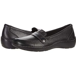 Clarks Women's Cora Daisy Loafer, Black Tumbled Leather, 12 Wide Clarks Women's Cora Daisy Loafer, Black Tumbled Leather, 12 Wide