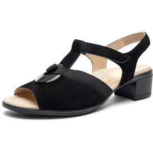 ARA Sandalo da donna Lugano con tacco, Nero, 38.5 EU Larga ARA Sandalo da donna Lugano con tacco, Nero, 38.5 EU Larga
