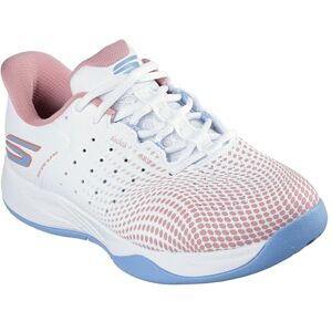 Skechers Women's Viper Court Reload Sneaker, White Synthetic Textile Blue Trim, 38.5 EU Skechers Women's Viper Court Reload Sneaker, White Synthetic Textile Blue Trim, 38.5 EU