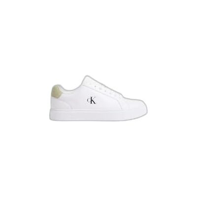 Calvin Klein Classica Cupsole Laceup Lth Ym0Ym01435 Low Top, Bianco (Bianco Brillante/Verde Salvia), 40 Calvin Klein Classica Cupsole Laceup Lth Ym0Ym01435 Low Top, Bianco (Bianco Brillante/Verde Salvia), 40