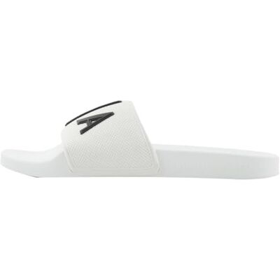 Armani Mykonos, Kint Band, Big Logo Slide Sandal, Op White Black, 39 EU Armani Mykonos, Kint Band, Big Logo Slide Sandal, Op White Black, 39 EU