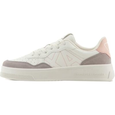 Armani Sneaker da Donna Seattle, Dettagli Scamosciati, Logo Embroidered, off White Taupe Rose, 40 EU Armani Sneaker da Donna Seattle, Dettagli Scamosciati, Logo Embroidered, off White Taupe Rose, 40 EU