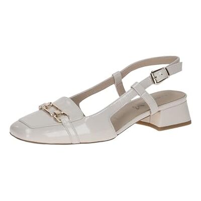 CAPRICE Mocassini Slingback da Donna in Pelle con Tacco Basso, Crema (Snow Naplak), 38 EU CAPRICE Mocassini Slingback da Donna in Pelle con Tacco Basso, Crema (Snow Naplak), 38 EU