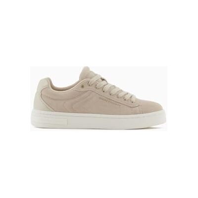 Armani Donna London, Leather, Gold Logo Sneaker, Sabbia, 38 EU Armani Donna London, Leather, Gold Logo Sneaker, Sabbia, 38 EU