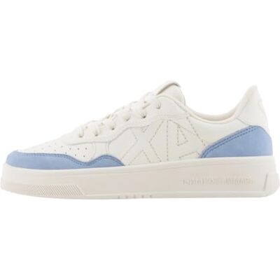 Armani Sneaker da Donna Seattle, Dettagli Scamosciati, Logo Embroidered, off White Blue off White, 40 EU Armani Sneaker da Donna Seattle, Dettagli Scamosciati, Logo Embroidered, off White Blue off White, 40 EU