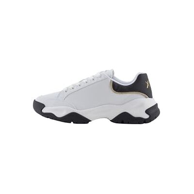 Armani Sneaker da Donna Wonder, Chunky Sole, Oro Dettagli, Op White Black, 35 EU Armani Sneaker da Donna Wonder, Chunky Sole, Oro Dettagli, Op White Black, 35 EU