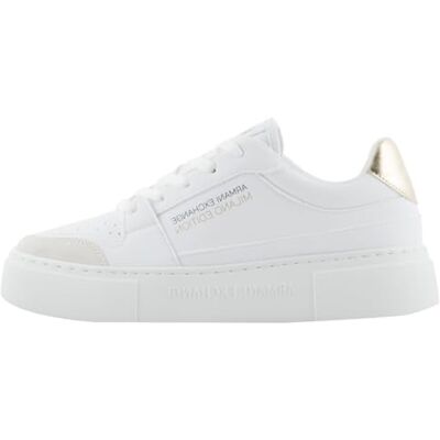 Armani Donna Kurt, Milano Edition, Gold Detail Sneaker, Op White Gold, 40.5 EU Armani Donna Kurt, Milano Edition, Gold Detail Sneaker, Op White Gold, 40.5 EU