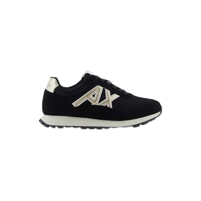 Armani Scarpe da Ginnastica da Uomo, con Logo Geometric Motifs, Nero/Oro pallo, 45,5 EU, Black Pale Gold, 45.5 EU Armani Scarpe da Ginnastica da Uomo, con Logo Geometric Motifs, Nero/Oro pallo, 45,5 EU, Black Pale Gold, 45.5 EU