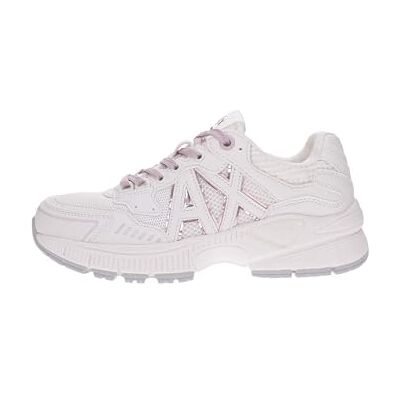 Armani Sneakers da Donna Speed Low Cut, Dettaglio Mesh, Logo Big Side, Bianco Pallido, 35.5 EU Armani Sneakers da Donna Speed Low Cut, Dettaglio Mesh, Logo Big Side, Bianco Pallido, 35.5 EU