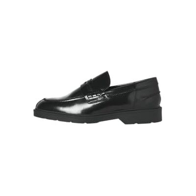 Jack & Jones JFWDAX Leather Loafer STYD LN Slipper, Black, 44 EU, Nero, 44 EU Jack & Jones JFWDAX Leather Loafer STYD LN Slipper, Black, 44 EU, Nero, 44 EU