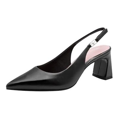 Tamaris décolleté slingback da donna con tacco a blocco nero 39 EU Tamaris décolleté slingback da donna con tacco a blocco nero 39 EU