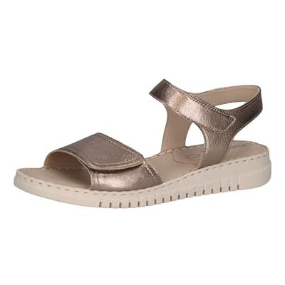 CAPRICE Sandali Bassi da Donna in Pelle Comodi, Beige (Taupe Metallic), 36 EU CAPRICE Sandali Bassi da Donna in Pelle Comodi, Beige (Taupe Metallic), 36 EU