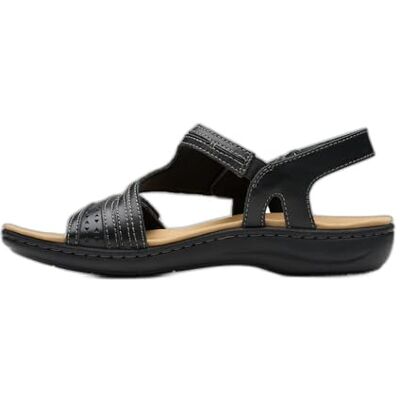 Clarks Sandali casual da donna, Pelle nera, 38.5 EU Clarks Sandali casual da donna, Pelle nera, 38.5 EU