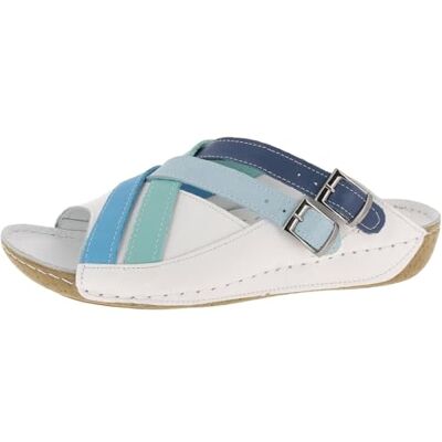 Andrea Conti Damen Pantolette, Ciabatte Donna, Bianco Azur Aquam H Bl Jeans, 35 EU Andrea Conti Damen Pantolette, Ciabatte Donna, Bianco Azur Aquam H Bl Jeans, 35 EU