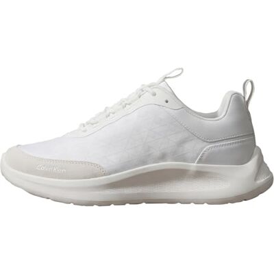 Calvin Klein Light Eva Runn Laceup AOP Hm0hm02343, Basso Top Uomo, White (Triple Bright White), 40 EU Calvin Klein Light Eva Runn Laceup AOP Hm0hm02343, Basso Top Uomo, White (Triple Bright White), 40 EU