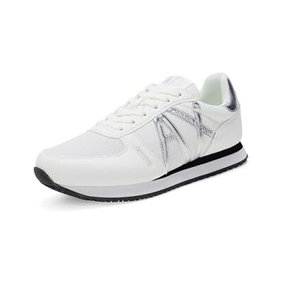 Armani Rio Retro Running, Sneaker Donna, White Silver, 39 EU Armani Rio Retro Running, Sneaker Donna, White Silver, 39 EU