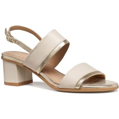 Geox Sandalo da donna D AURELY 50 B Heeled Heeled, Papyrus/LT Gold, 36,5 EU Geox Sandalo da donna D AURELY 50 B Heeled Heeled, Papyrus/LT Gold, 36,5 EU