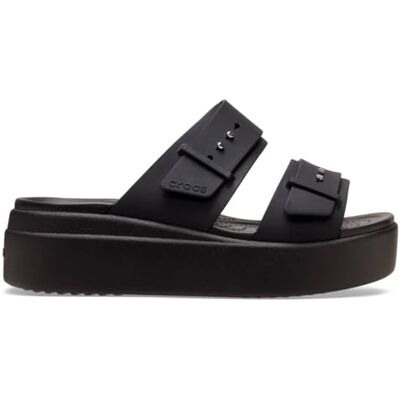 Crocs Brooklyn Buckle Low Wedge, Sandali Donna, Nero, 39/40 EU Crocs Brooklyn Buckle Low Wedge, Sandali Donna, Nero, 39/40 EU