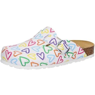 Lico Bioline Clog Print, Zoccoli, Donna, Bianco, 39 EU Lico Bioline Clog Print, Zoccoli, Donna, Bianco, 39 EU