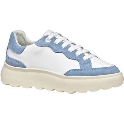 Geox D SPHERICA EC4.1 A Scarpe da Ginnastica Donna, White/Lt Blue, Geox D SPHERICA EC4.1 A Scarpe da Ginnastica Donna, White/Lt Blue,