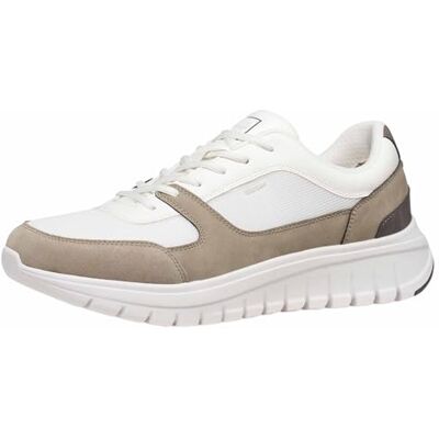 Geox Scarpe da Ginnastica da Uomo U FLEXTRIDE R B, Bianco/Sabbia, 41 EU Geox Scarpe da Ginnastica da Uomo U FLEXTRIDE R B, Bianco/Sabbia, 41 EU
