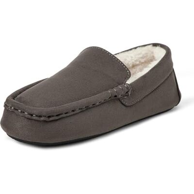 Amazon Essentials Pantofole a mocassino da bambino, grigio, 2 bambini piccoli Amazon Essentials Pantofole a mocassino da bambino, grigio, 2 bambini piccoli