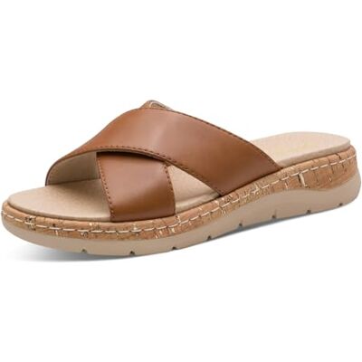 Jana Softline Leather Wedge/Plat Mule , Sandali Bassi Donna, Cognac, 38 EU Jana Softline Leather Wedge/Plat Mule , Sandali Bassi Donna, Cognac, 38 EU