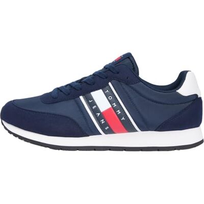 Tommy Jeans Uomo Sneakers Running Classic Runner con Lacci, Blu (Dark Blue), 40 Tommy Jeans Uomo Sneakers Running Classic Runner con Lacci, Blu (Dark Blue), 40