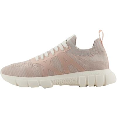 Armani Sneaker da Donna Harlem, Knit Fabric, Side Logo, Rose Grey off White, 41 EU Armani Sneaker da Donna Harlem, Knit Fabric, Side Logo, Rose Grey off White, 41 EU