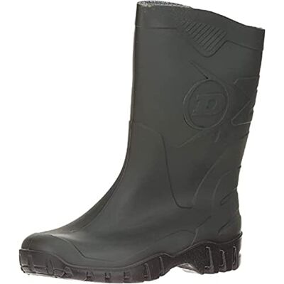 Dunlop Dee Stivali di gomma impermeabili per uomo e donna Stivali da pioggia leggeri punta morbida polpaccio largo PVC colore verde/nero taglie 37 Dunlop Dee Stivali di gomma impermeabili per uomo e donna Stivali da pioggia leggeri punta morbida polpaccio largo PVC colore verde/nero taglie 37