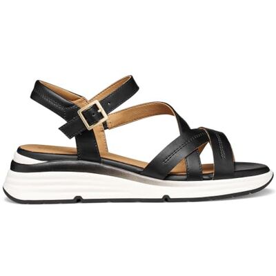 Geox Sandalo da donna D ELOWYNNE A Wedge, nero, 41 EU Geox Sandalo da donna D ELOWYNNE A Wedge, nero, 41 EU