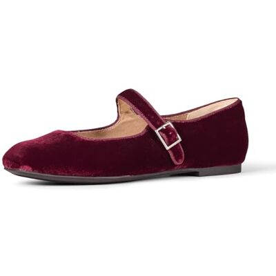 Amazon Essentials Ballerine Mary Jane Donna, Bordeaux Velluto, 43 EU Amazon Essentials Ballerine Mary Jane Donna, Bordeaux Velluto, 43 EU